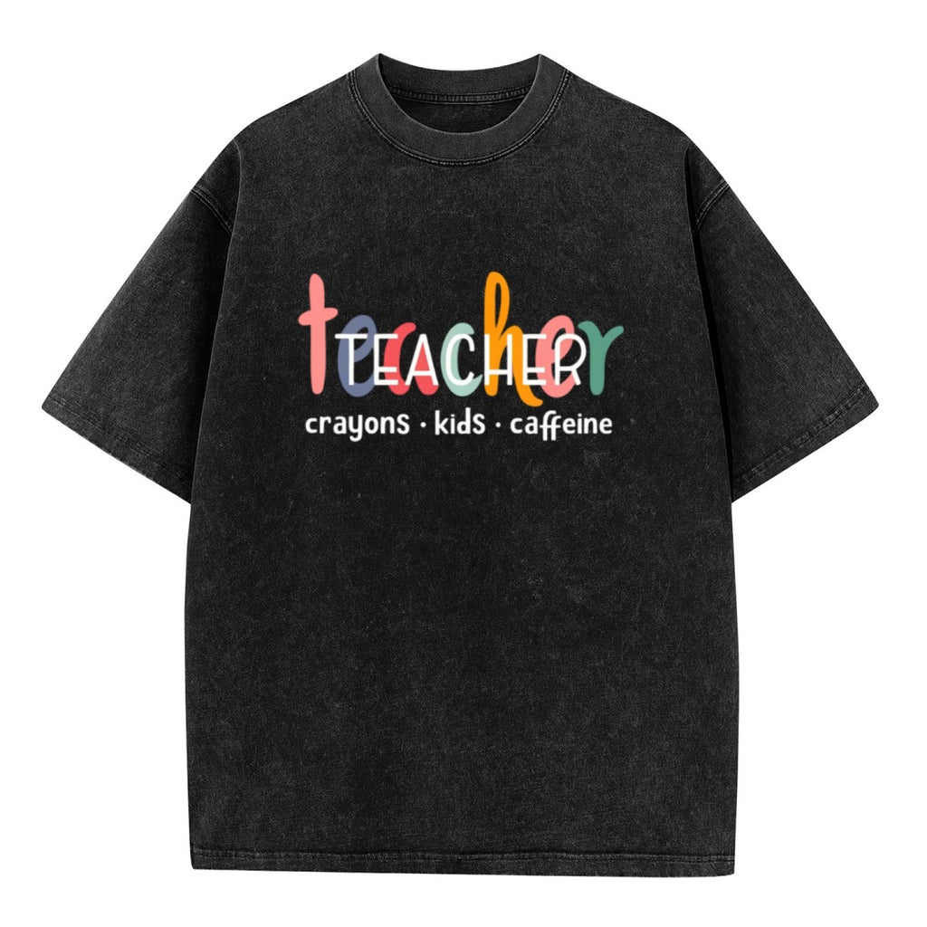 Funny Teacher washed graphic T-shirt product image