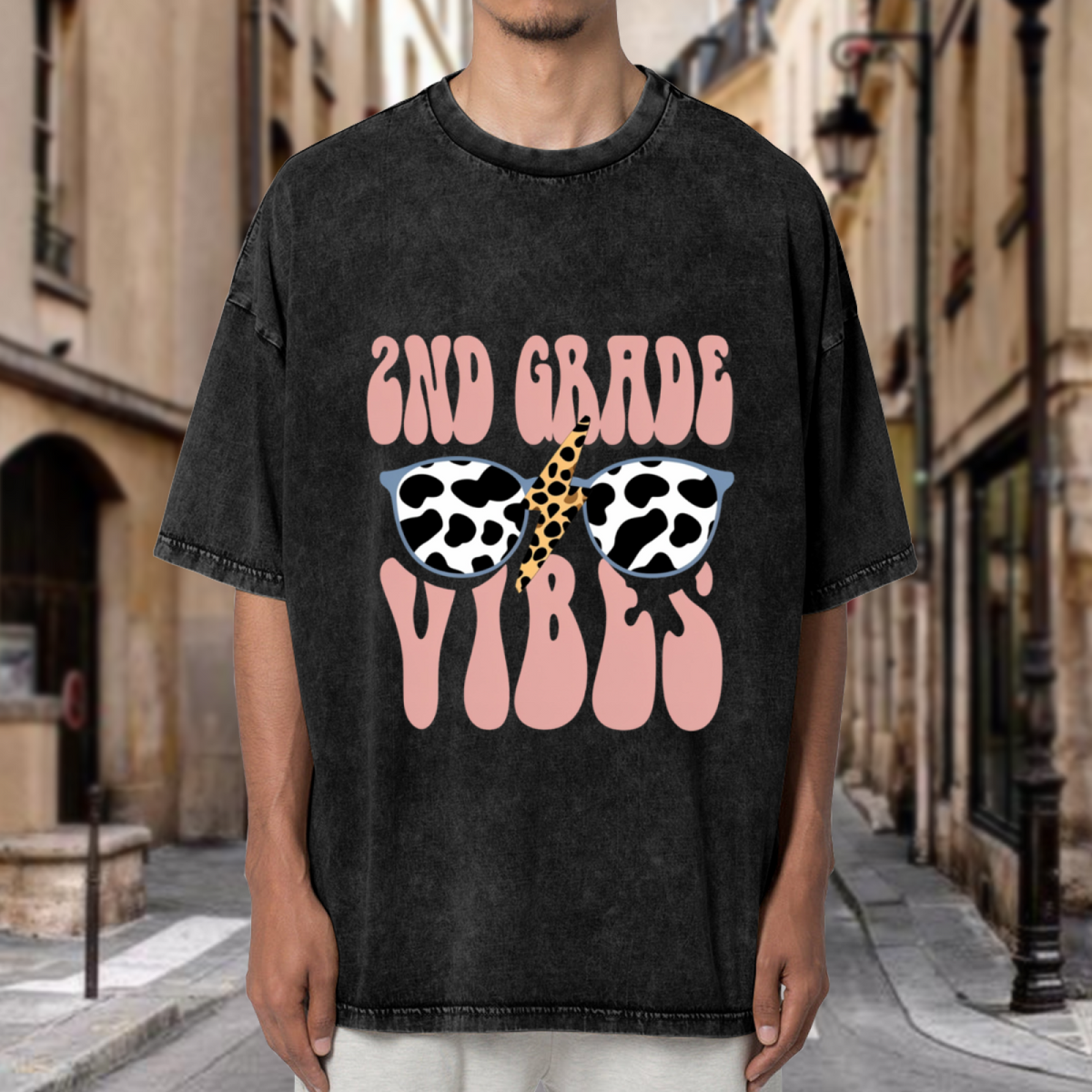 Second Grade Vibes washed graphic T-shirt product image