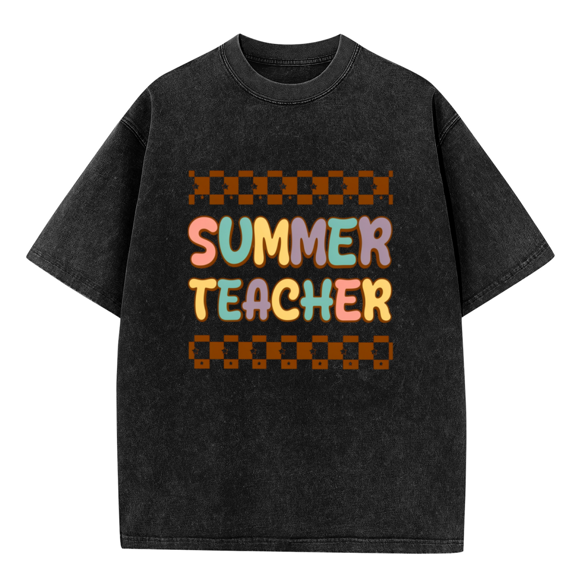 Groovy Teacher Vacation washed graphic T-shirt product image