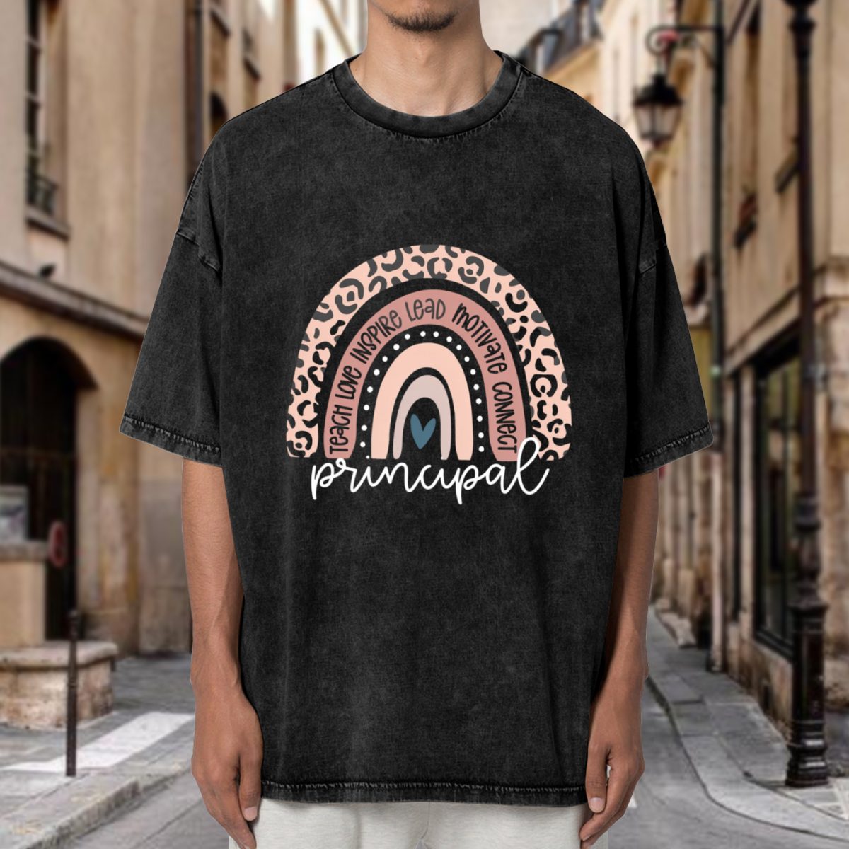 School Principal washed graphic T-shirt product image