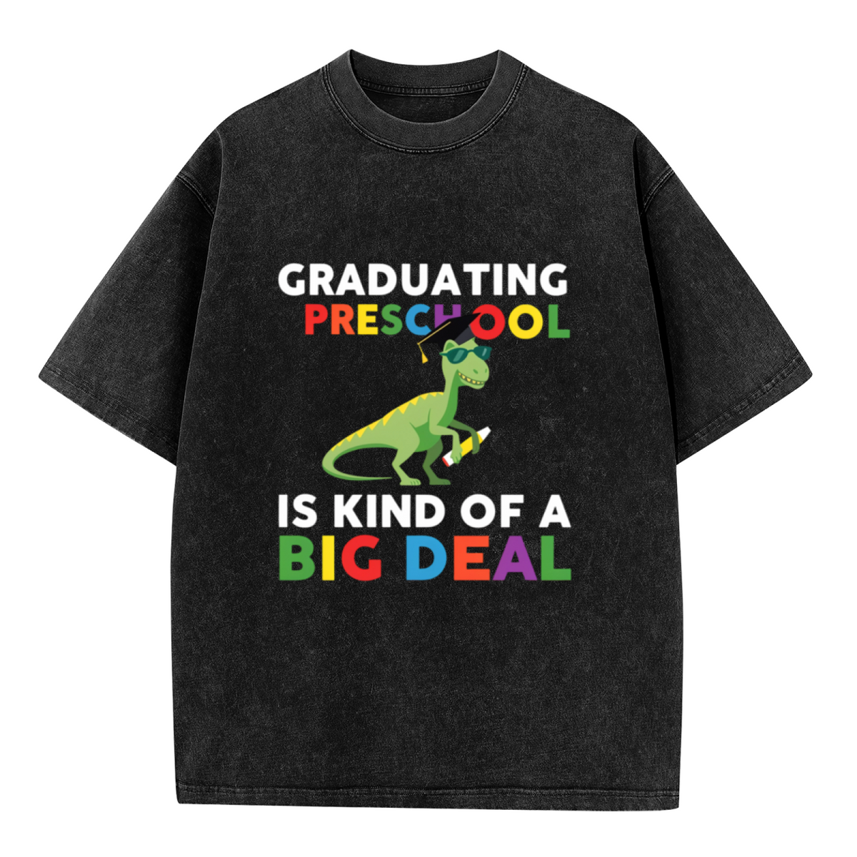 Dinosaur Preschool Graduate 2026 washed graphic T-shirt product image