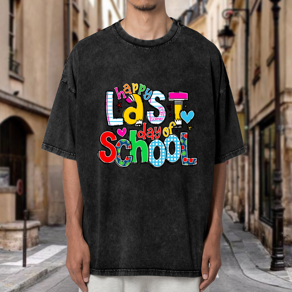 Last Day of School washed graphic T-shirt product image