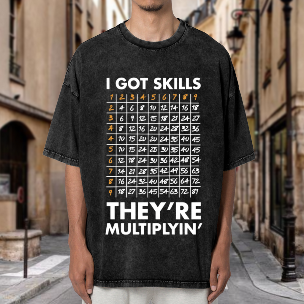 Math Teacher washed graphic T-shirt product image