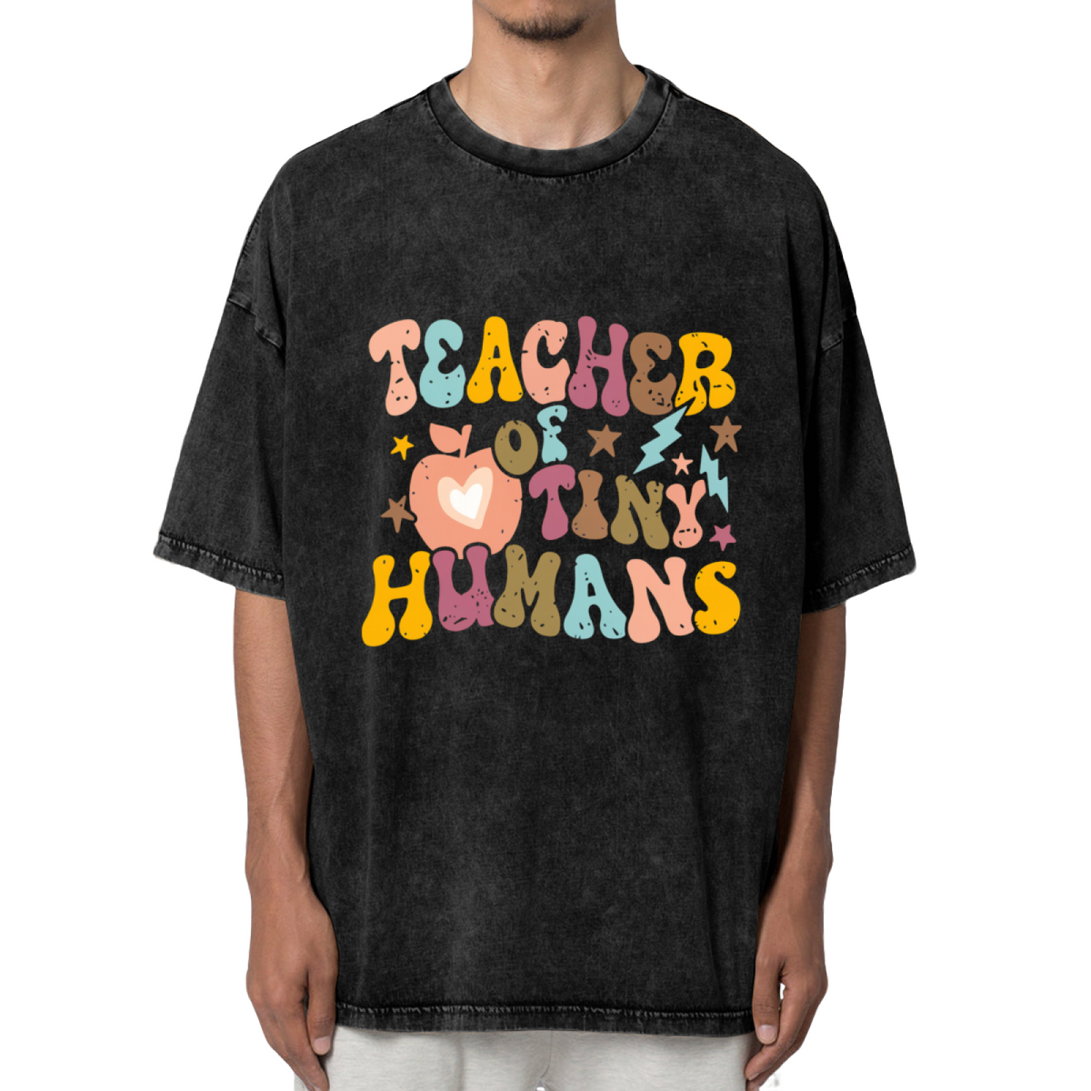 Teacher of Tiny Humans washed graphic T-shirt product image