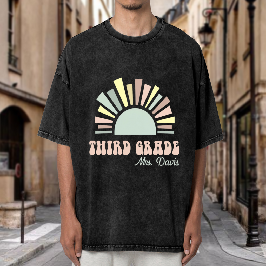 3rd Grade washed graphic T-shirt product image