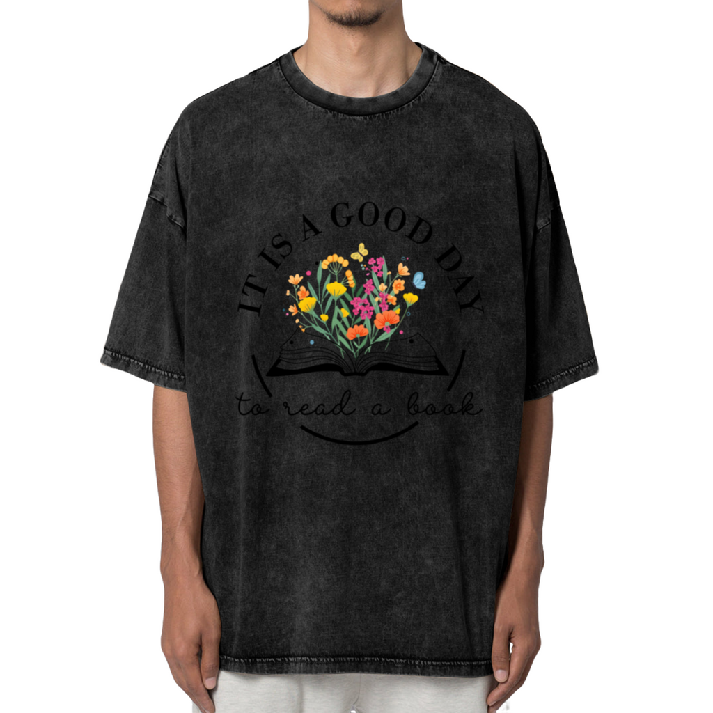 It's A Good Day To Read A Book washed graphic T-shirt product image