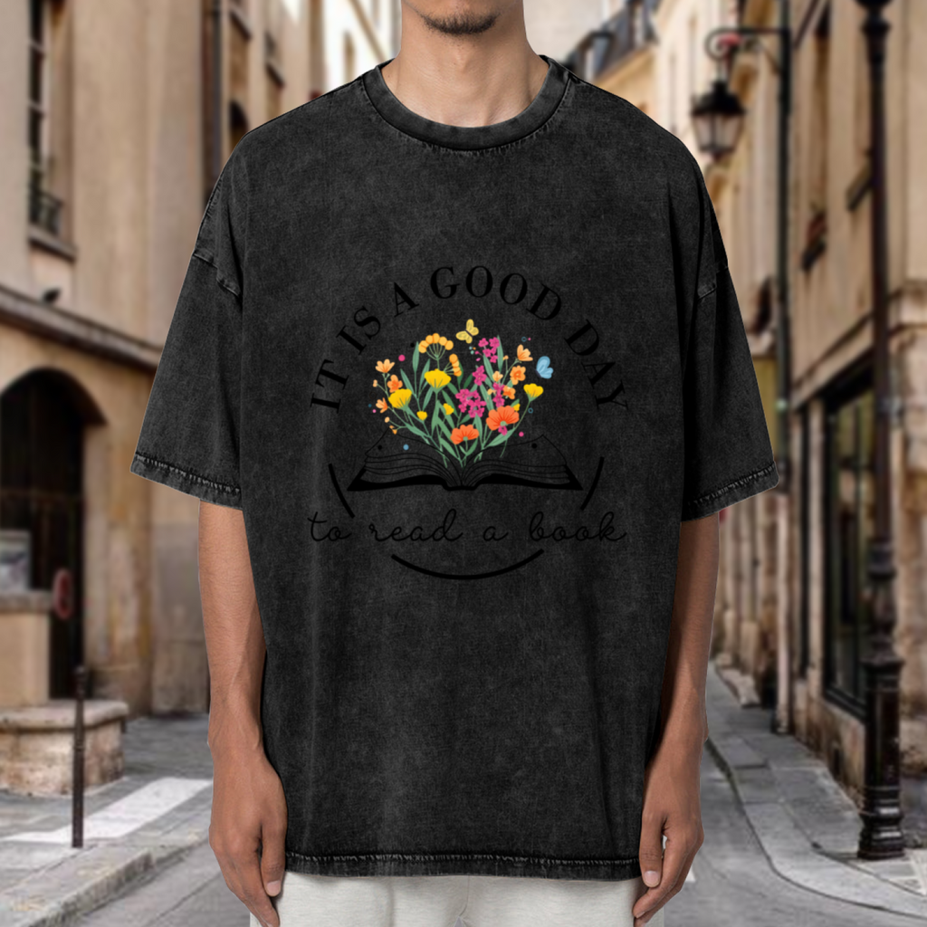 It's A Good Day To Read A Book washed graphic T-shirt product image