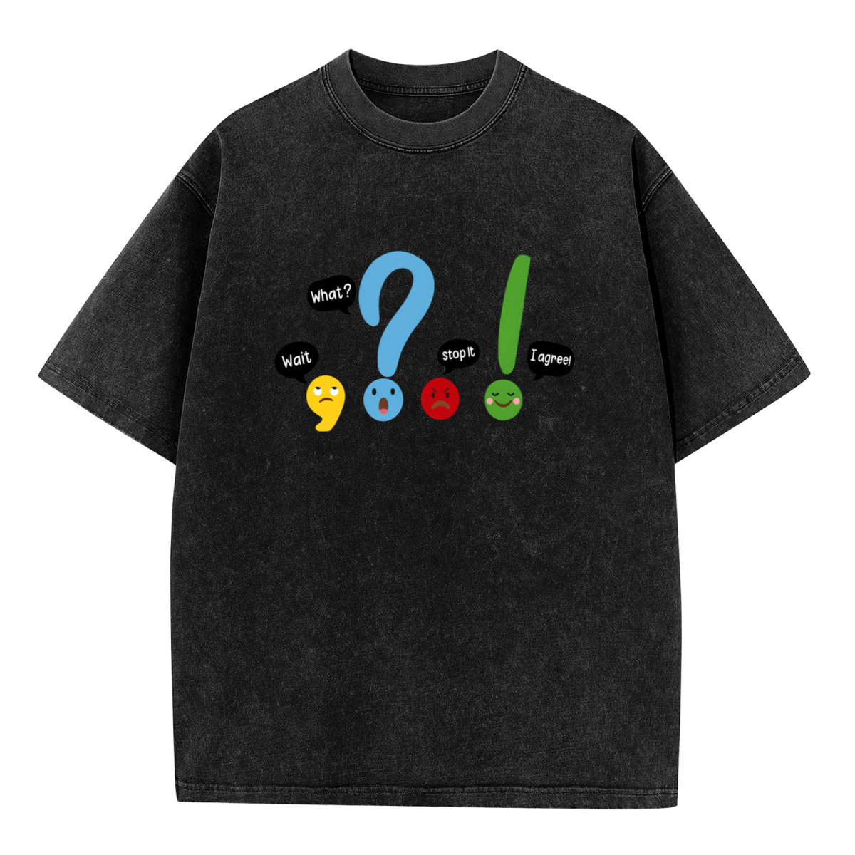 Funny Grammar Teacher washed graphic T-shirt product image
