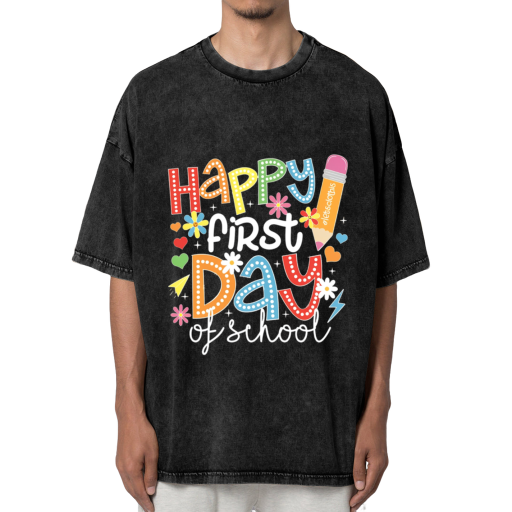 Retro Classroom First Day of School washed graphic T-shirt product image