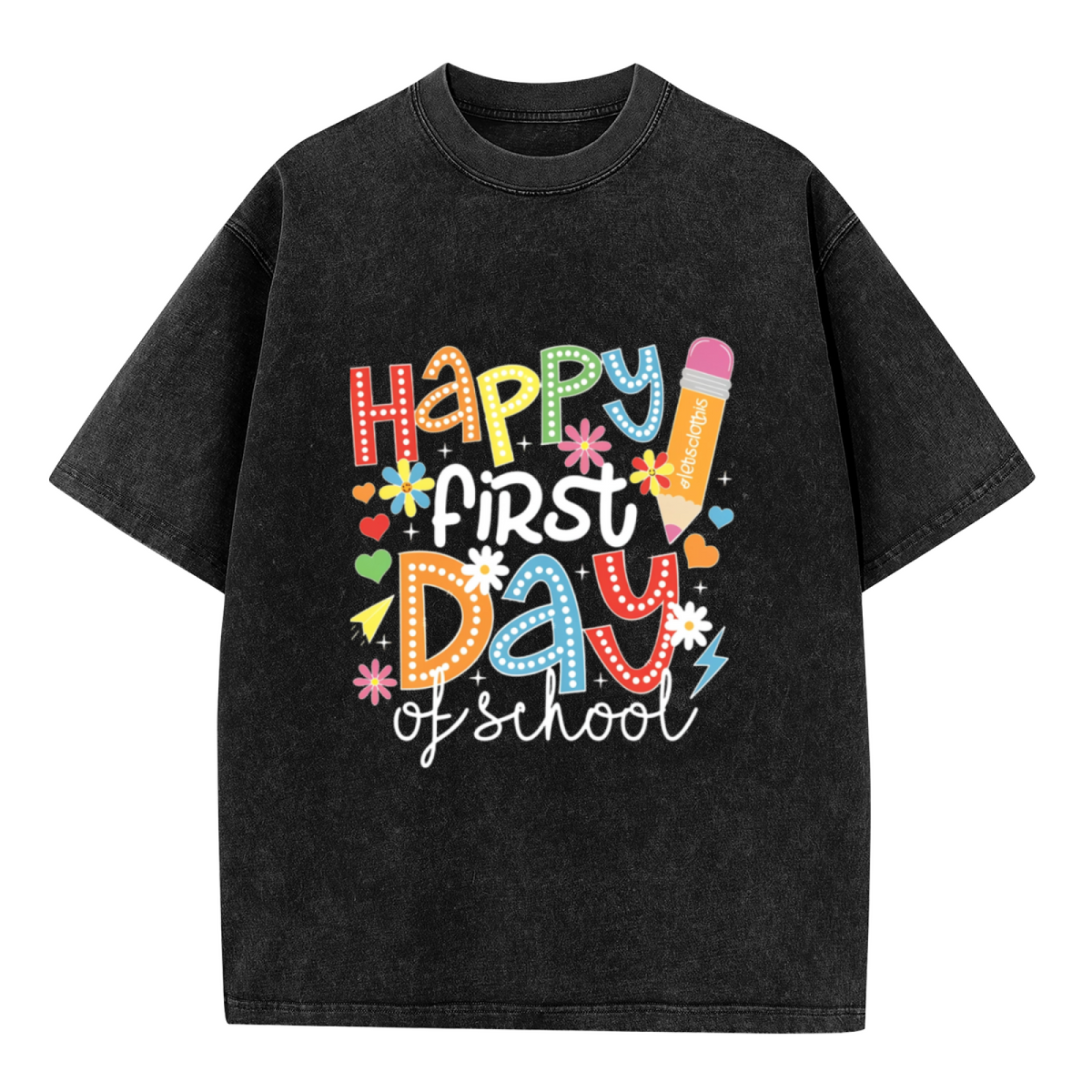 Retro Classroom First Day of School washed graphic T-shirt product image