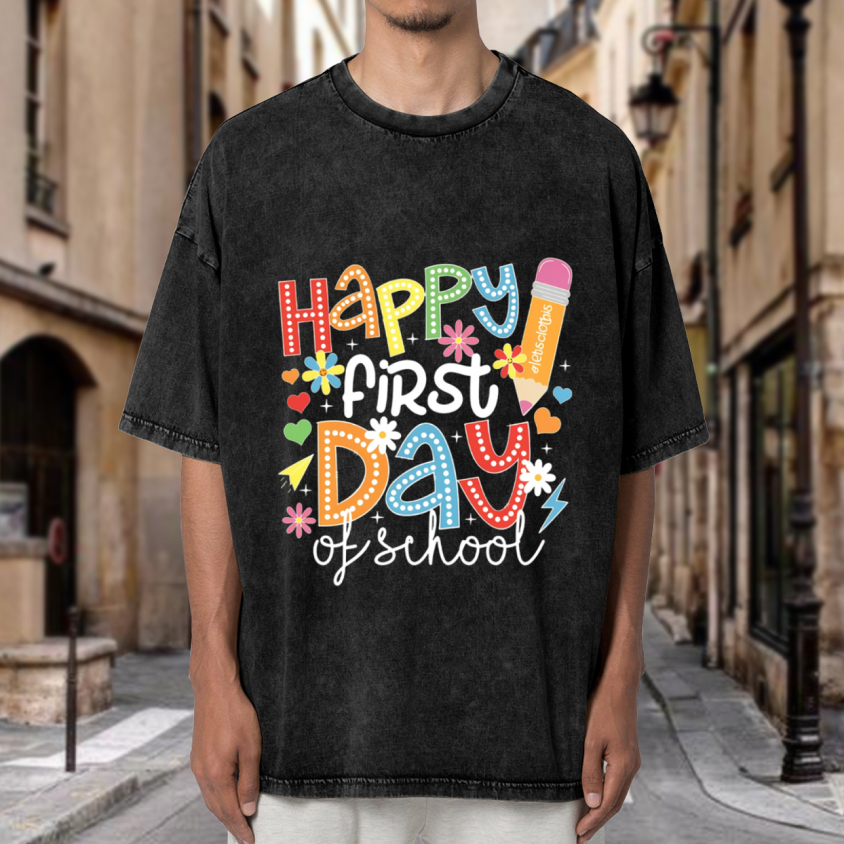 Retro Classroom First Day of School washed graphic T-shirt product image