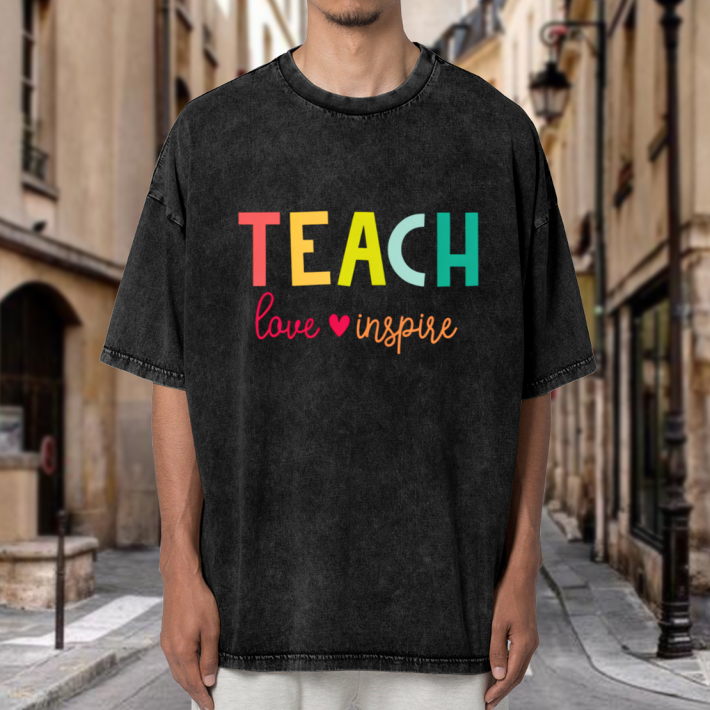 Teach Love Inspire washed graphic T-shirt product image