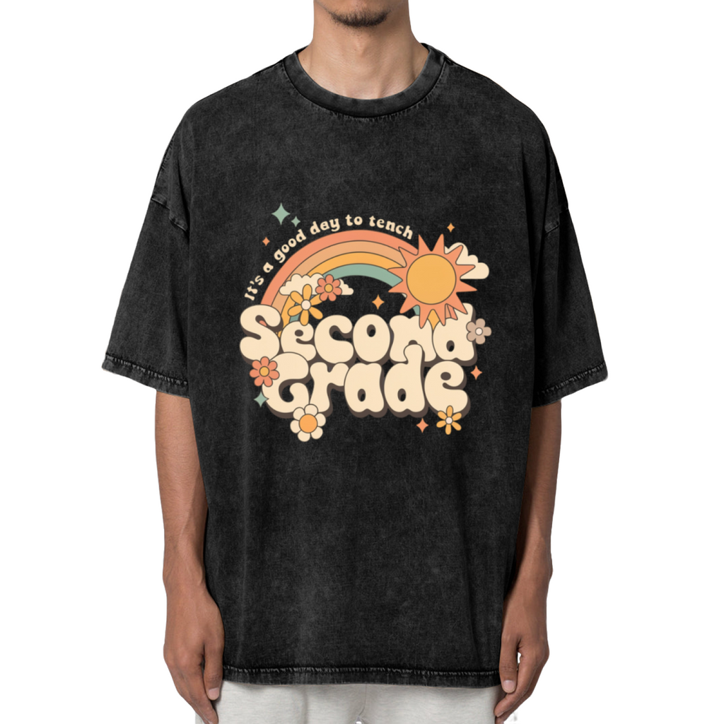 It's a Good Day to Teach Second Grade washed graphic T-shirt product image