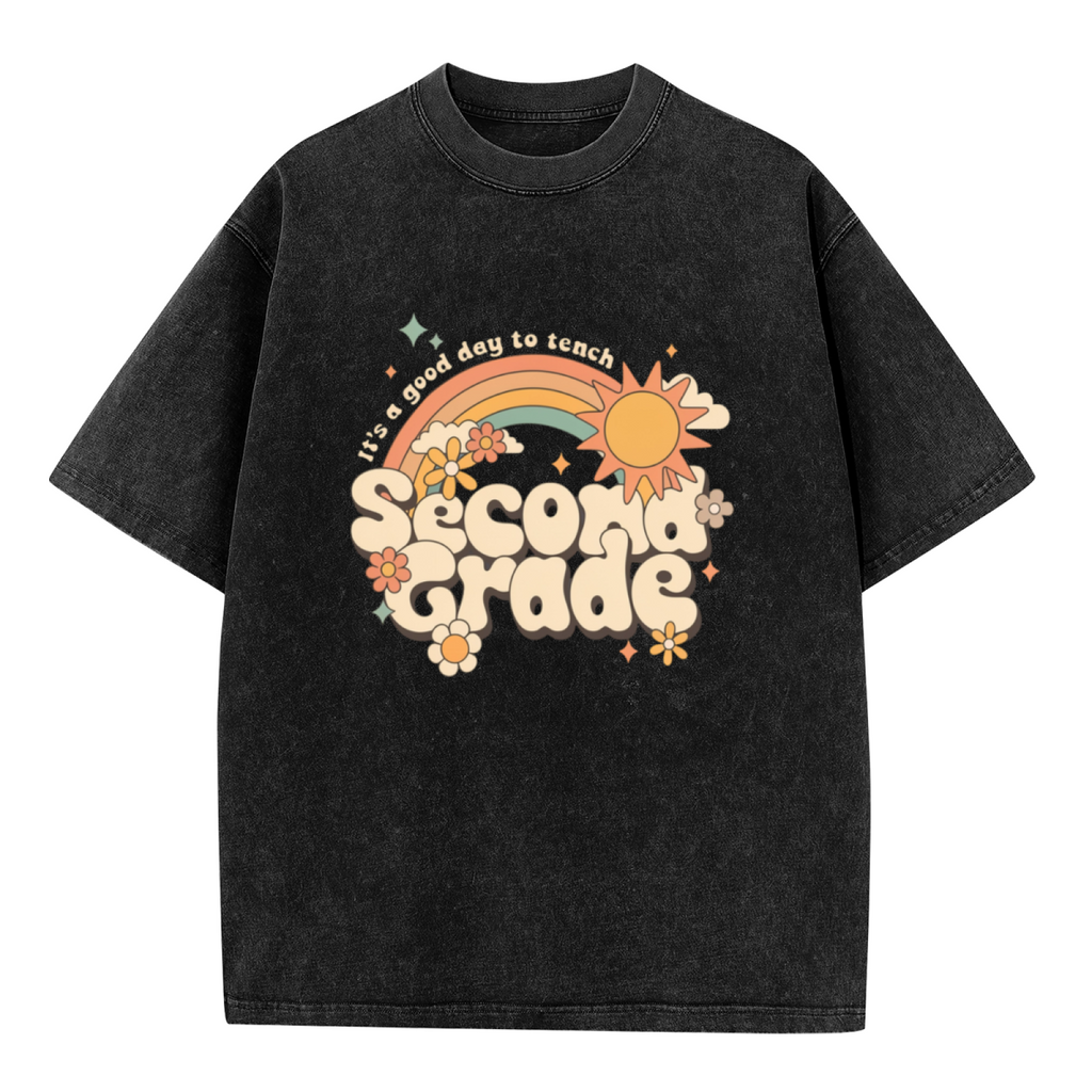 It's a Good Day to Teach Second Grade washed graphic T-shirt product image