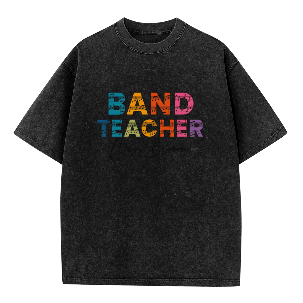 Custom Band Teacher washed graphic T-shirt product image