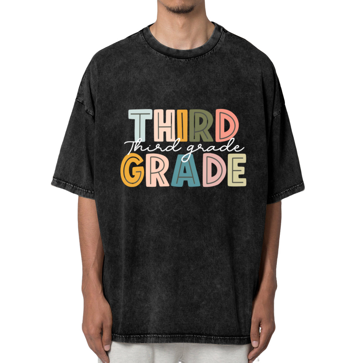 3rd Grade washed graphic T-shirt product image