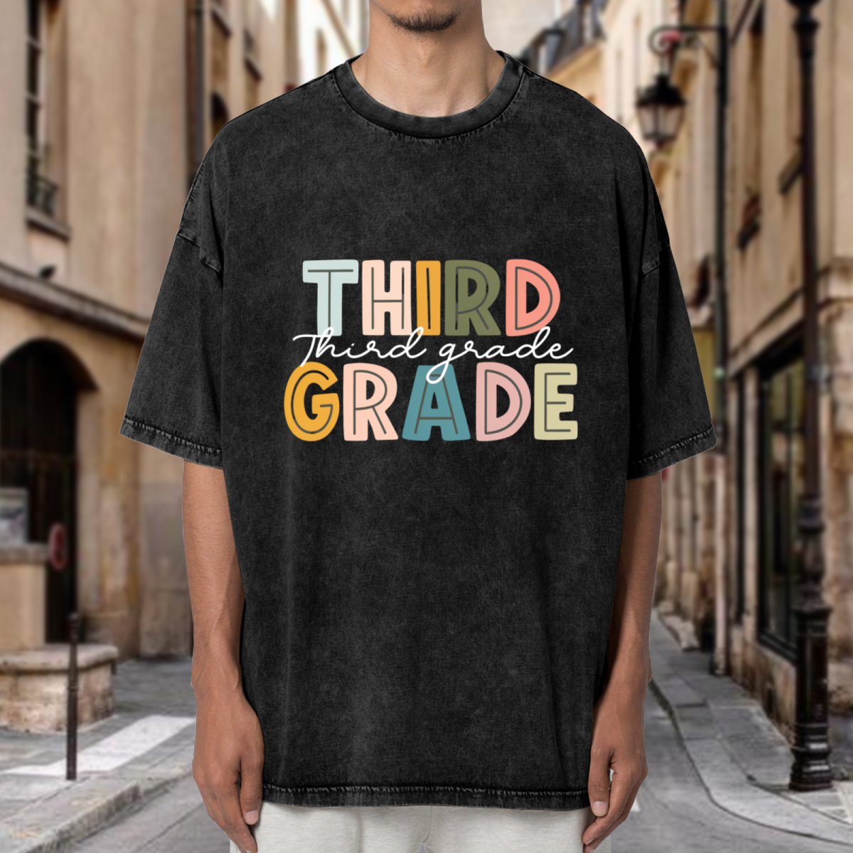 3rd Grade washed graphic T-shirt product image