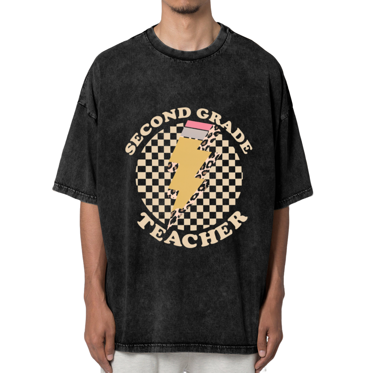 Retro Second Grade Teacher washed graphic T-shirt product image