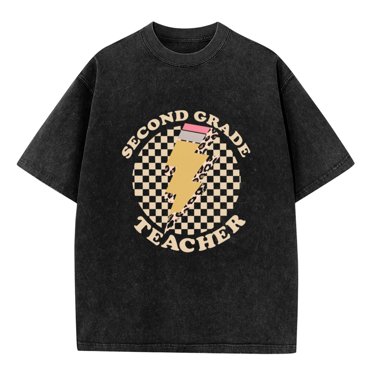 Retro Second Grade Teacher washed graphic T-shirt product image