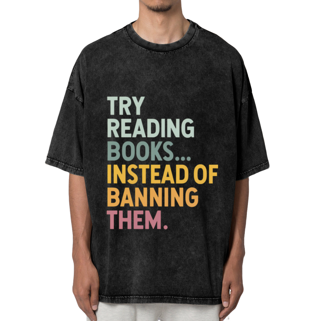 Anti Book Banning washed graphic T-shirt product image