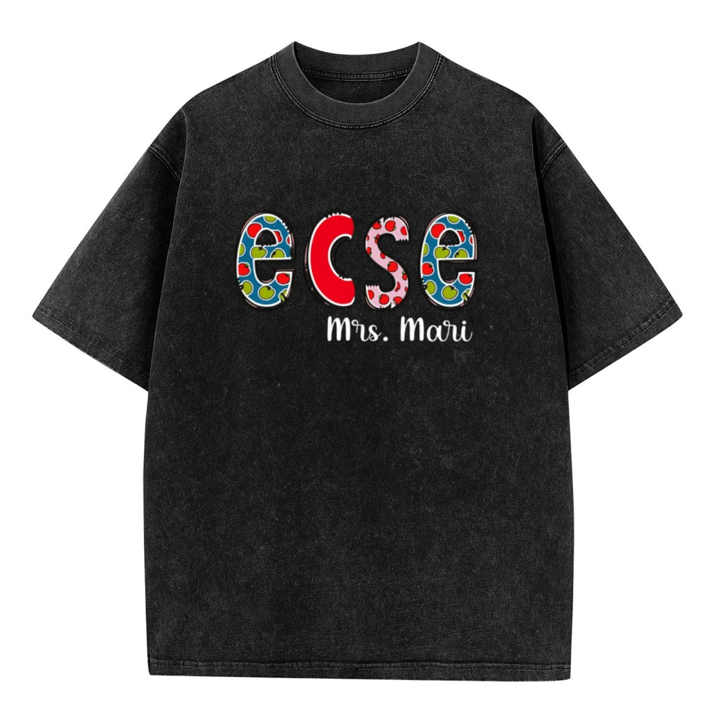 ECSE Teacher Name washed graphic T-shirt product image