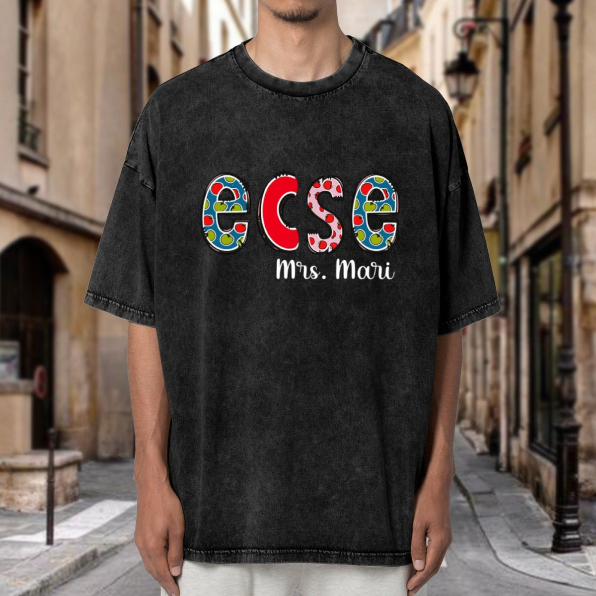 ECSE Teacher Name washed graphic T-shirt product image