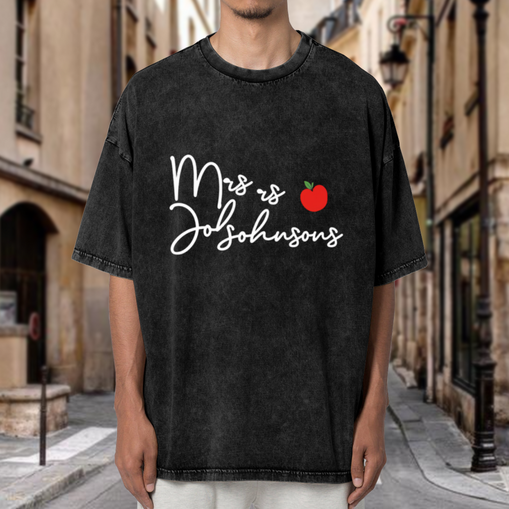 Custom Teacher washed graphic T-shirt product image
