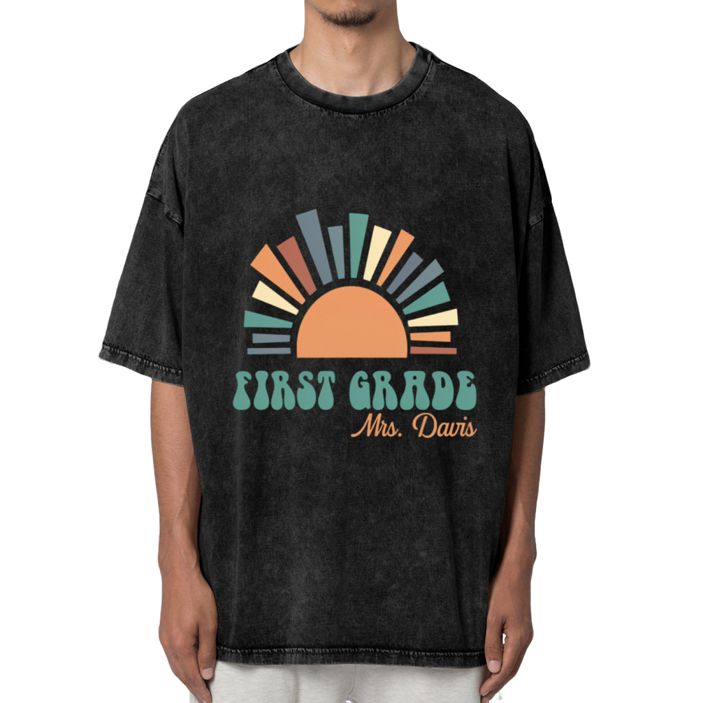 First Grade Teacher washed graphic T-shirt product image