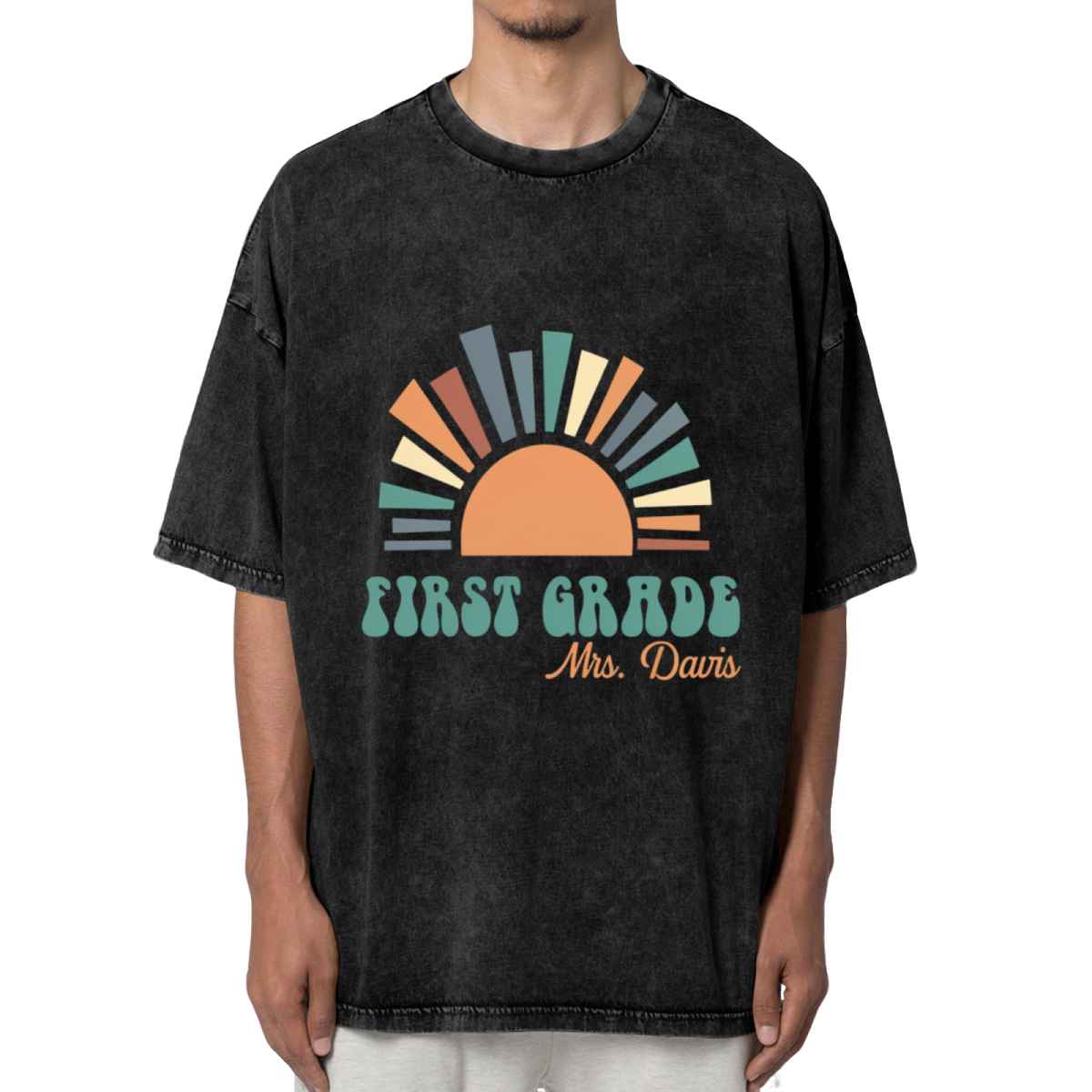 First Grade Teacher washed graphic T-shirt product image