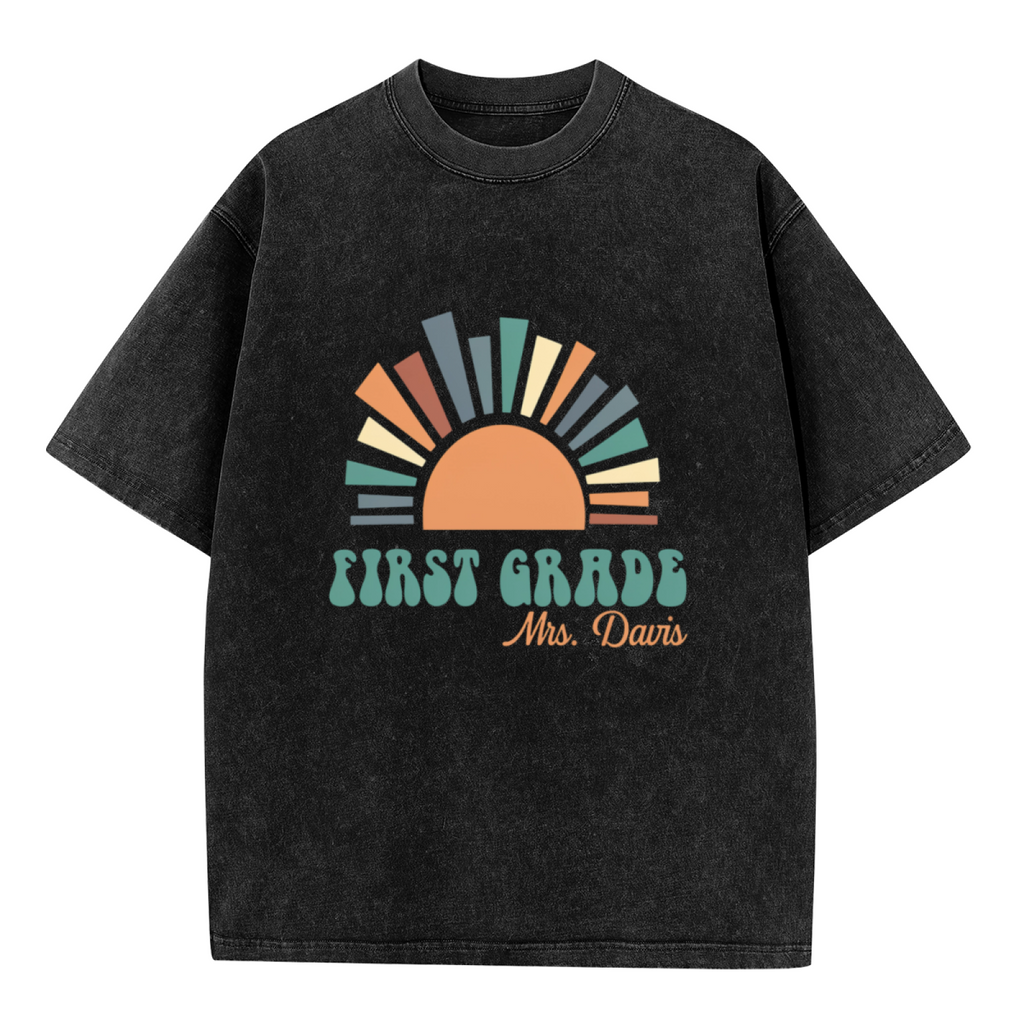 First Grade Teacher washed graphic T-shirt product image