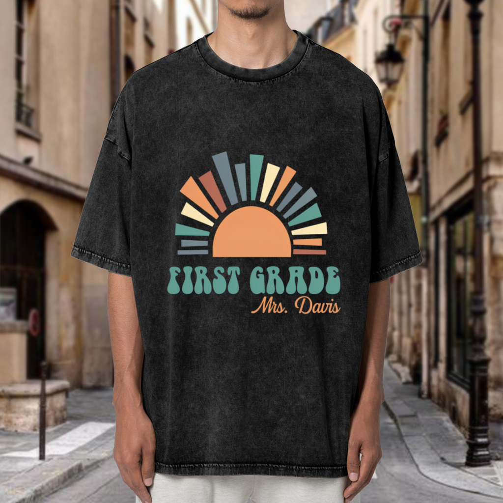 First Grade Teacher washed graphic T-shirt product image