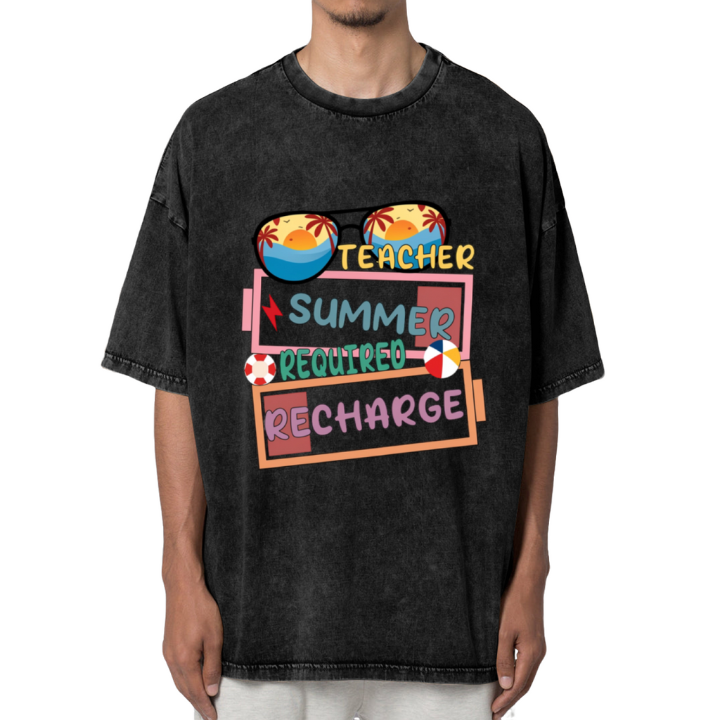 Teacher Summer Break Graphic washed graphic T-shirt product image