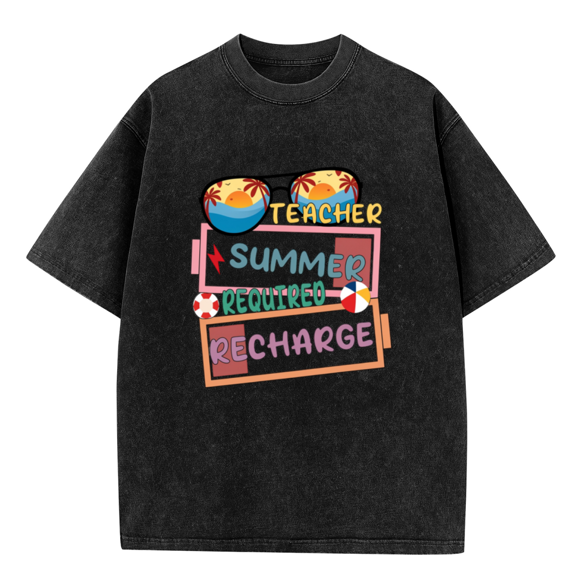 Teacher Summer Break Graphic washed graphic T-shirt product image