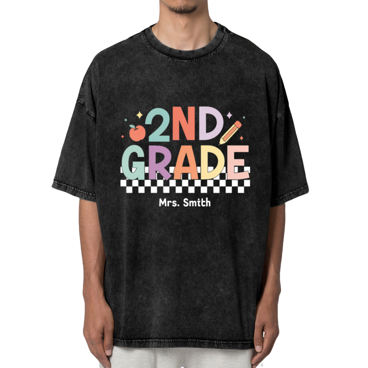 2nd Grade Teacher washed graphic T-shirt product image