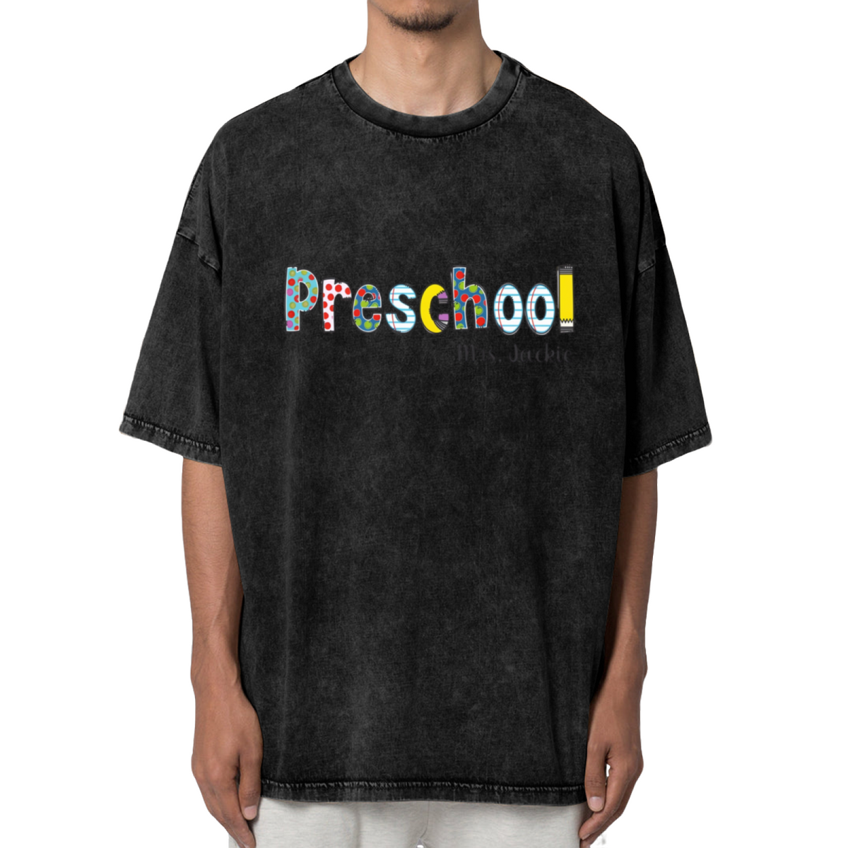 Preschool Teacher washed graphic T-shirt product image