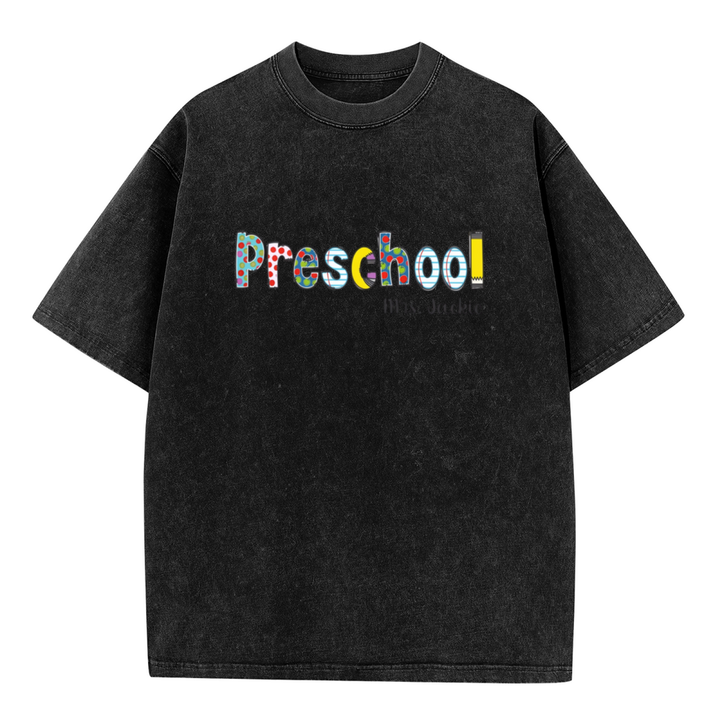 Preschool Teacher washed graphic T-shirt product image