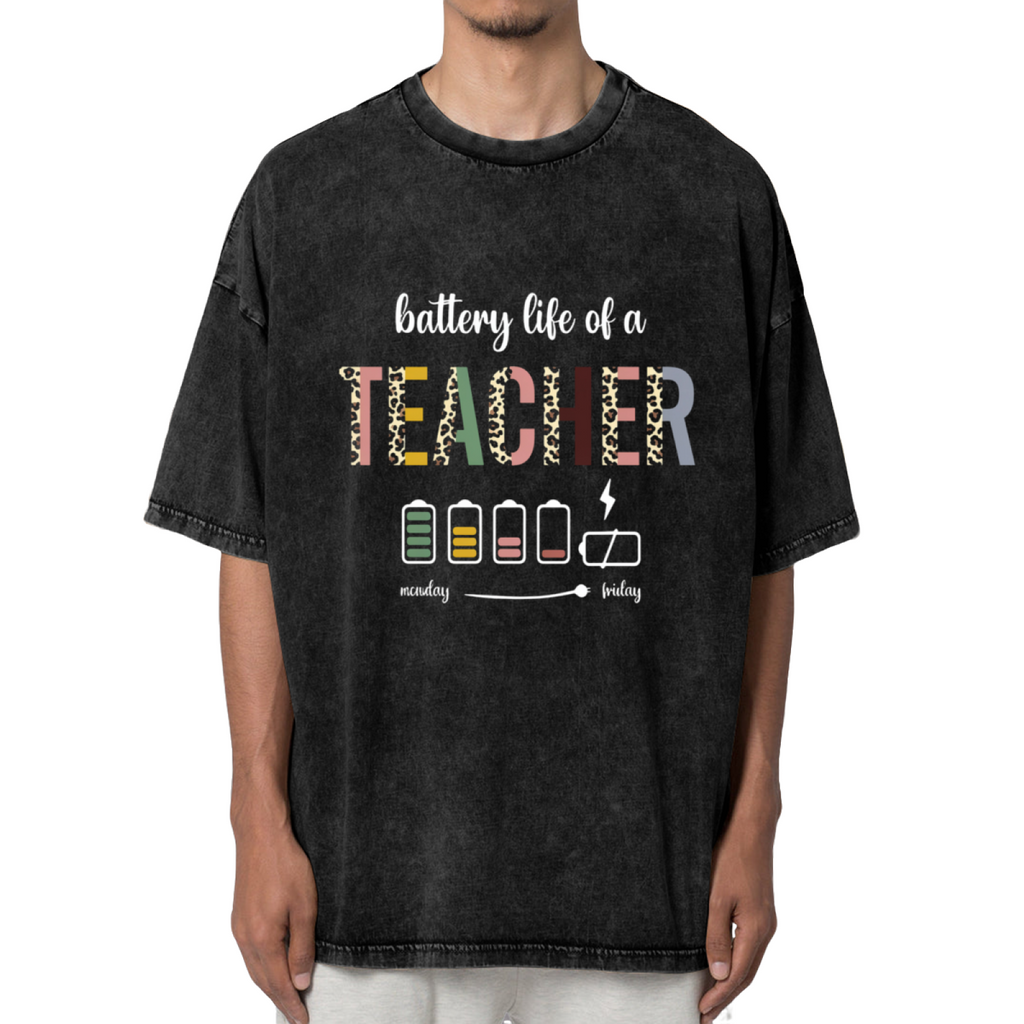 Funny Teacher washed graphic T-shirt product image