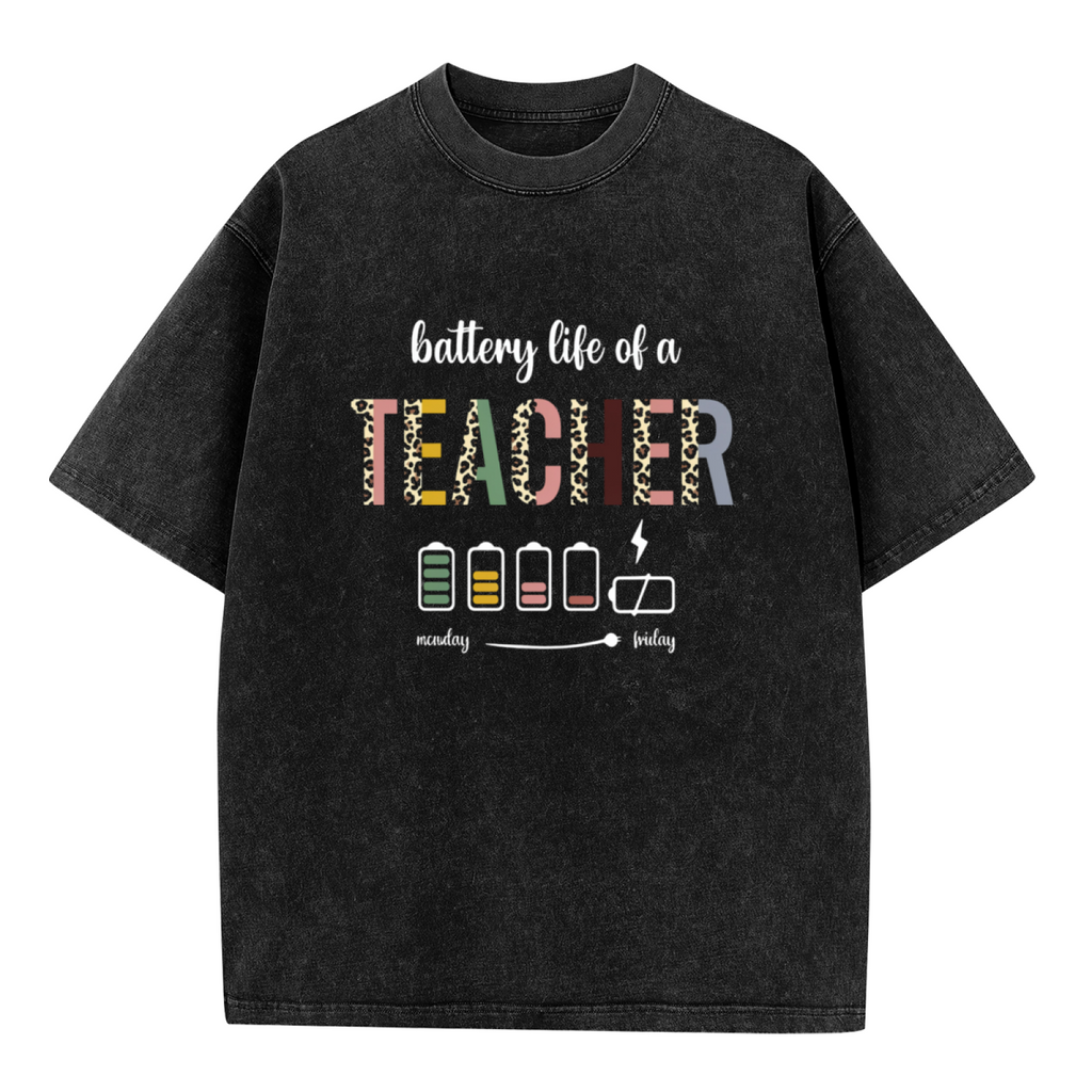 Funny Teacher washed graphic T-shirt product image