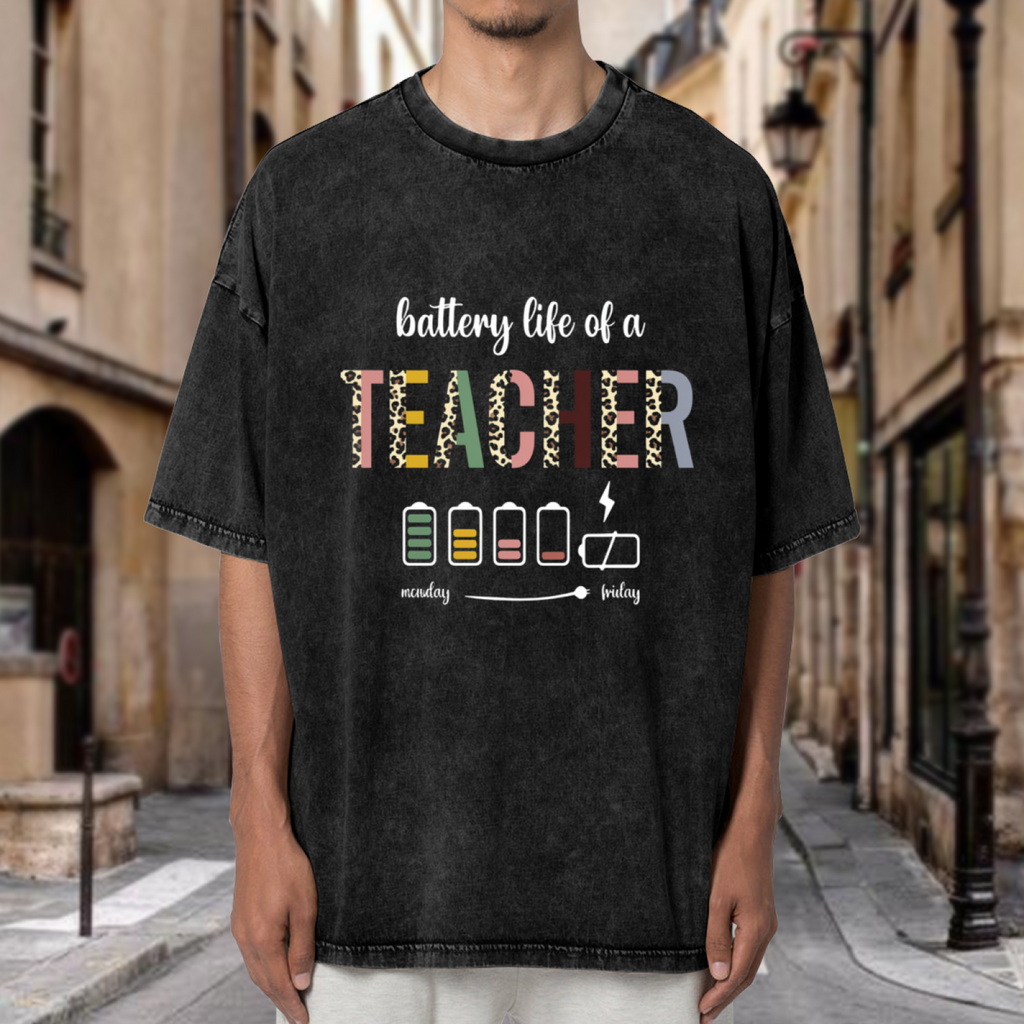 Funny Teacher washed graphic T-shirt product image