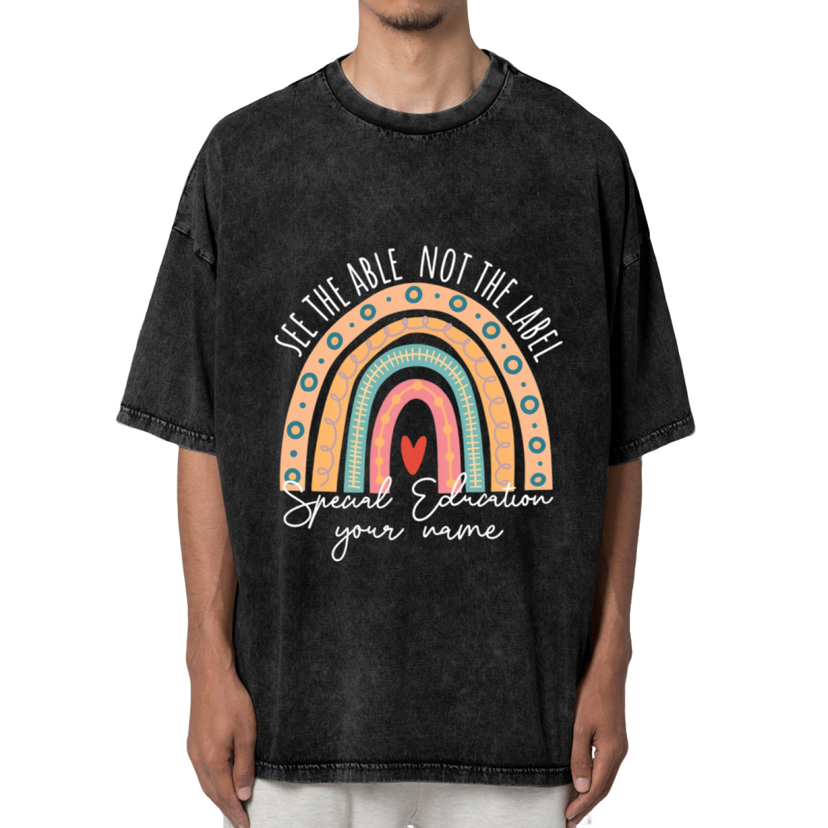 Custom Teacher washed graphic T-shirt product image
