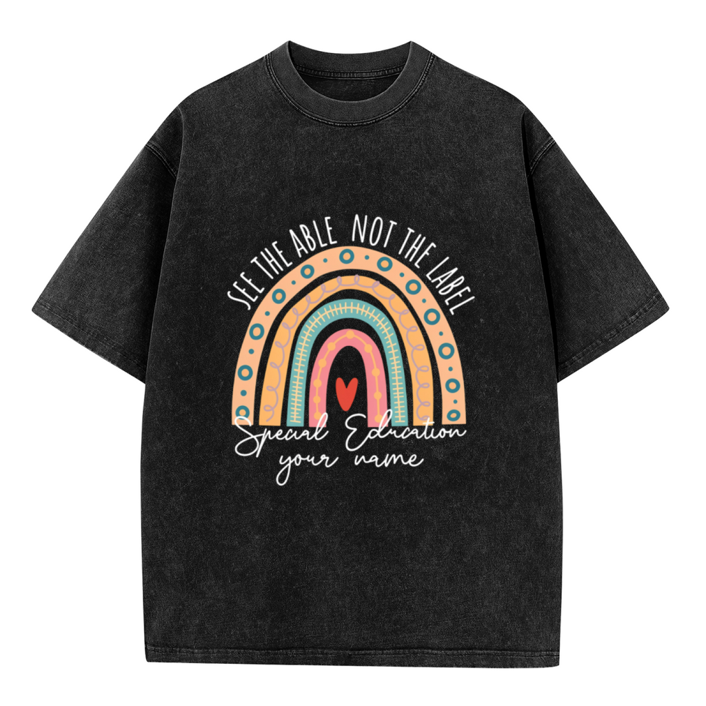 Custom Teacher washed graphic T-shirt product image