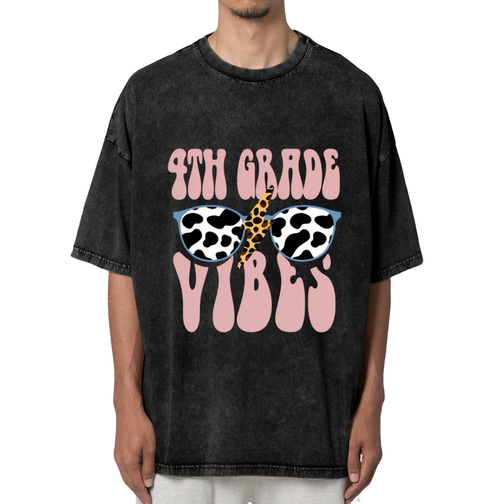 Fourth Grade Teacher Shirts washed graphic T-shirt product image