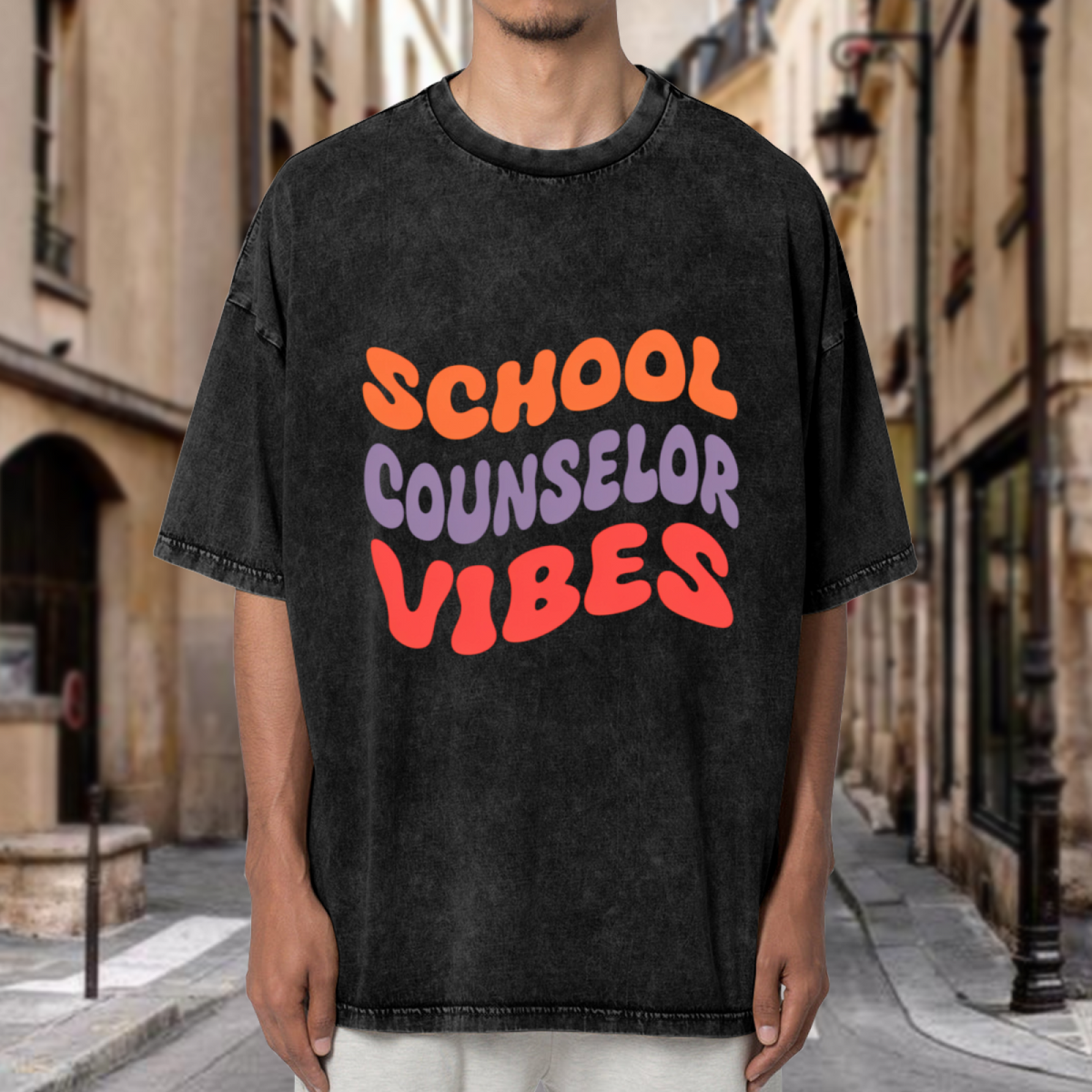 Retro School Counselor washed graphic T-shirt product image