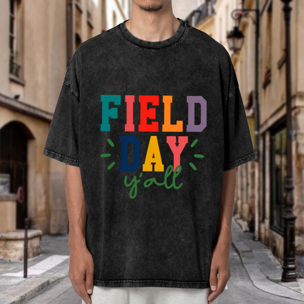 Field Day Y'all washed graphic T-shirt product image