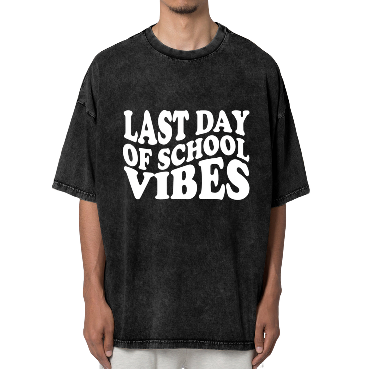 Last Day Of School Vibes washed graphic T-shirt product image