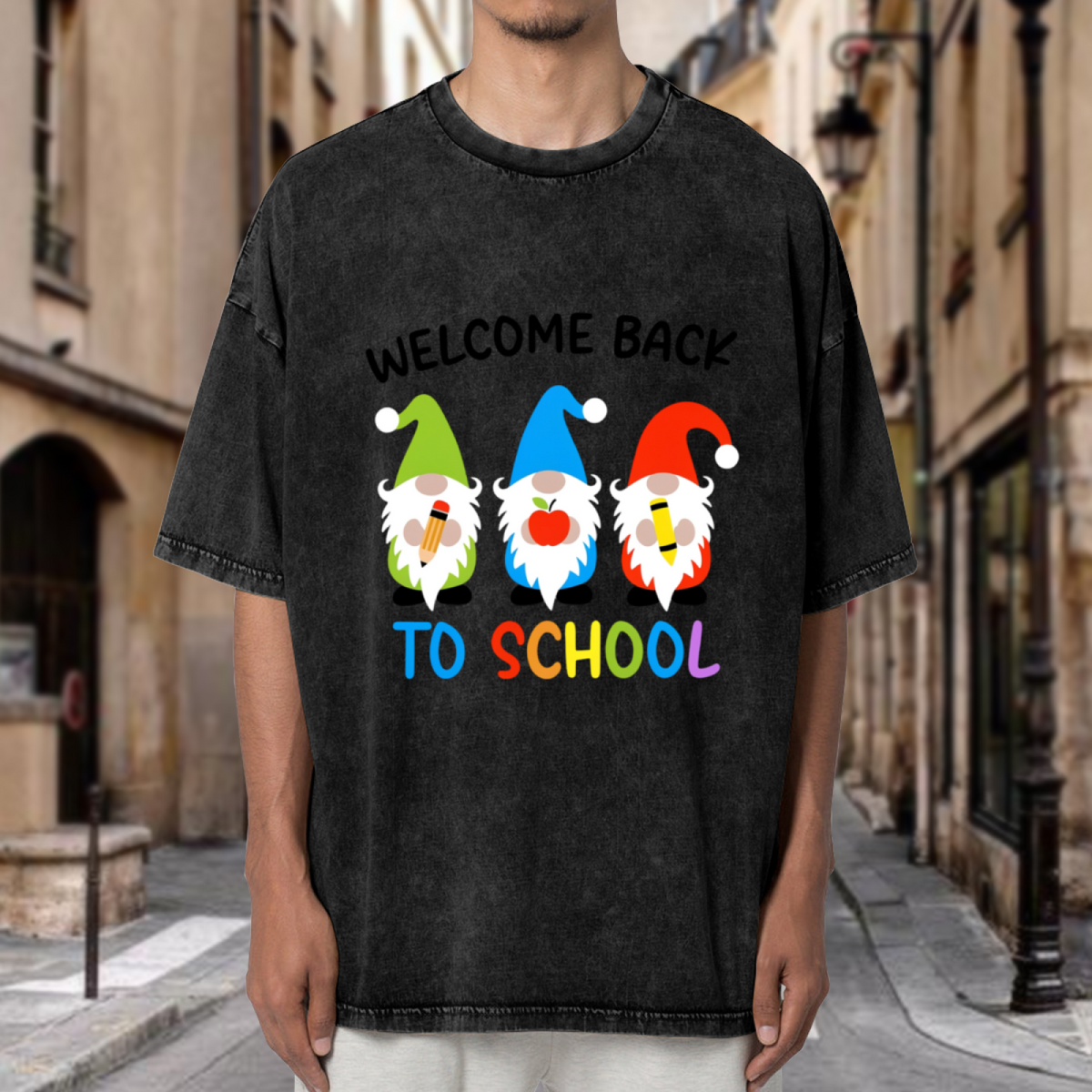 Gnome Teacher washed graphic T-shirt product image
