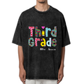 Custom Teacher 3rd Grade washed graphic T-shirt product image