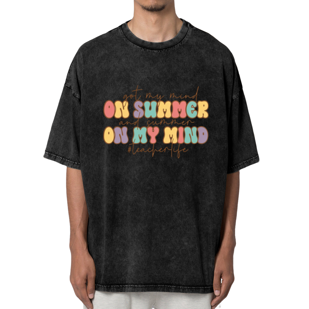 Retro Teacher Summer Break washed graphic T-shirt product image