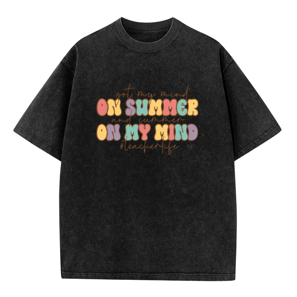 Retro Teacher Summer Break washed graphic T-shirt product image