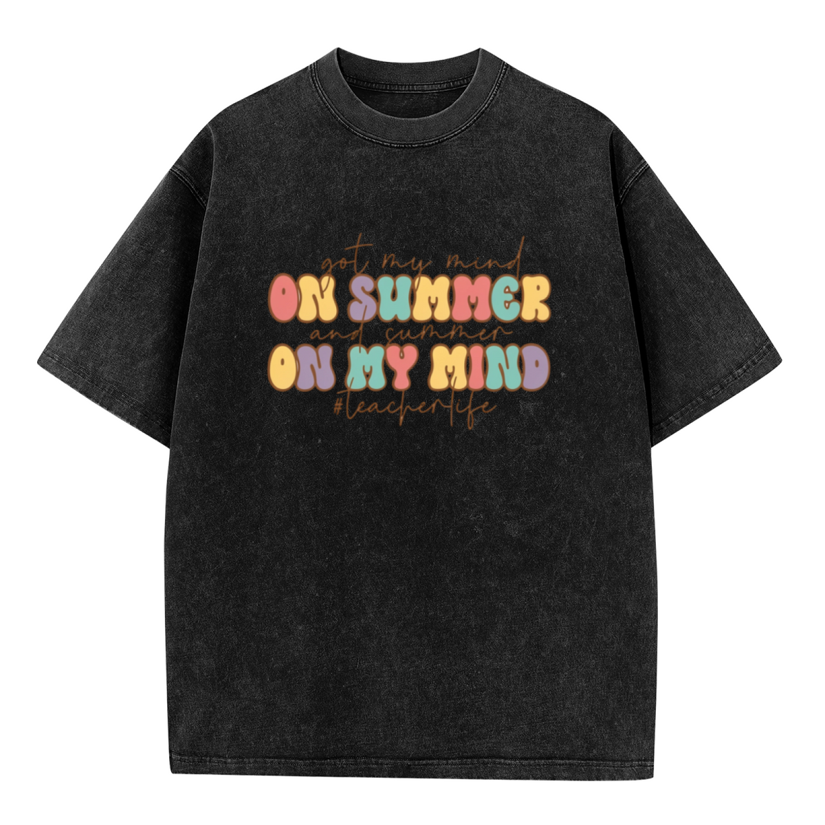 Retro Teacher Summer Break washed graphic T-shirt product image